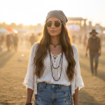 Bandana Konopna Khaki Weeds Fashion