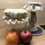 Czapka Kapturek Konopno Bawełniany Liście z Koronką