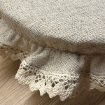 Kapturek Konopno Bawełniany Natura z Koronką na Miskę