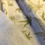 Tkanina Konopno Bawełniana Liście Konopi