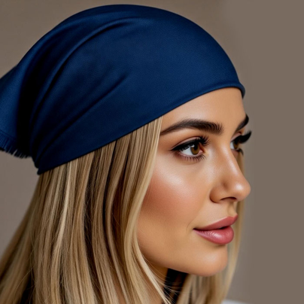 Bandana Konopna Granatowa Chusta Zmiękczana