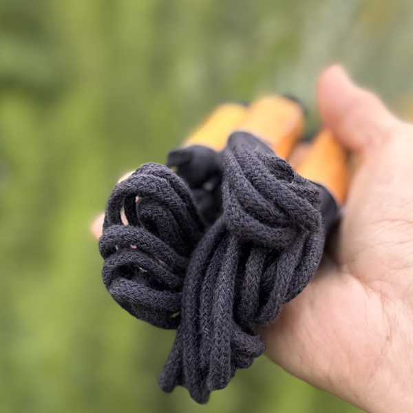 Sznurówki Konopno Bawełniane 150 cm Sznurowadła Czarne Weeds Fashion