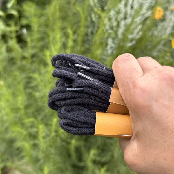 Sznurówki Konopno Bawełniane 150 cm Sznurowadła Czarne Weeds Fashion