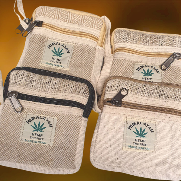 Portfel Konopny Etniczna Saszetka na Suwak Natura