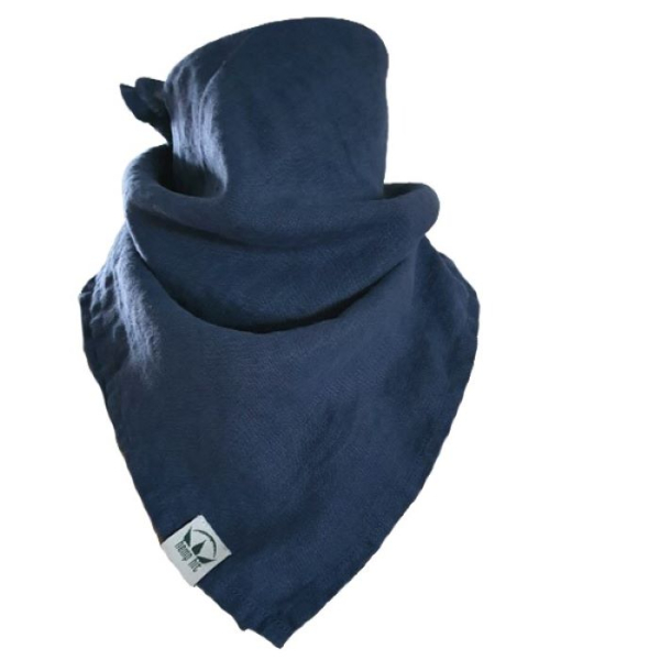 Bandana Konopna Granatowa Chusta Zmiękczana