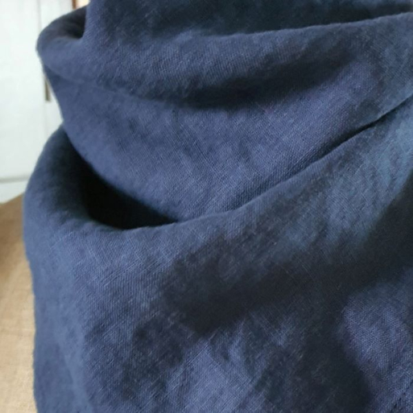 Bandana Konopna Granatowa Chusta Zmiękczana