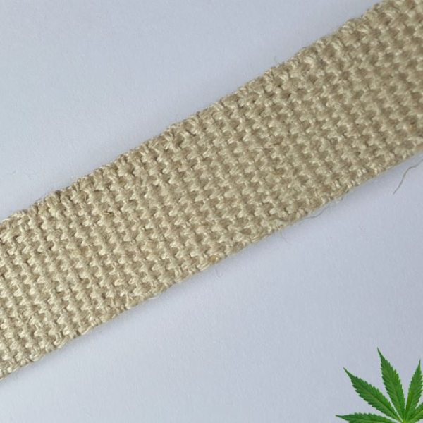 Taśma Konopna 2,5 cm Naturalna Tkana
