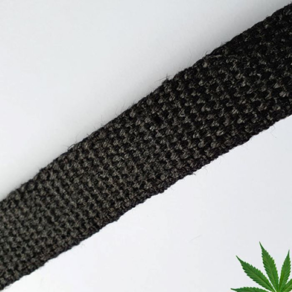 Taśma Konopna 2,5 cm Czarna Tkana