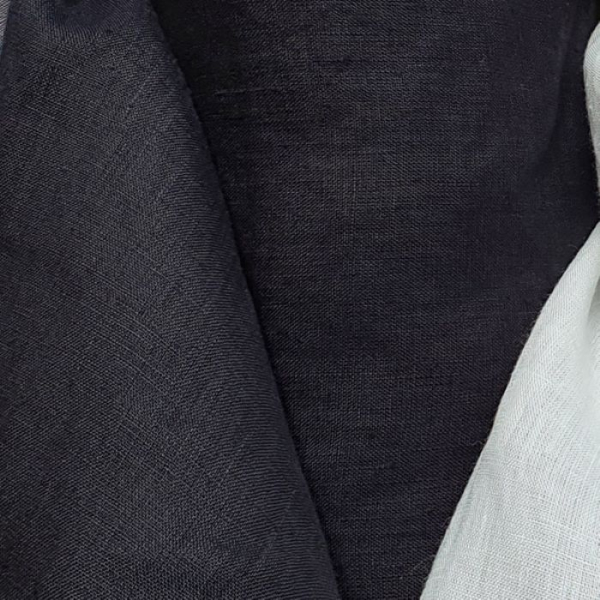 Tkanina Konopna Zmiękczana Czarna