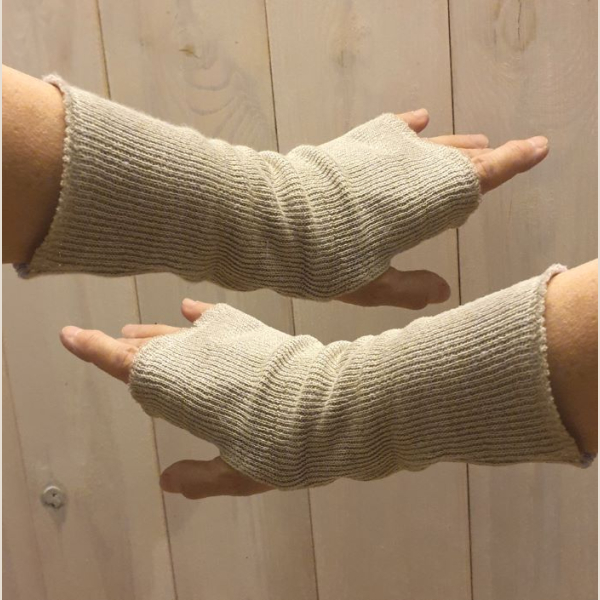 Mitenki Konopne Rękawiczki bez Palców z Dzianiny Konopnej