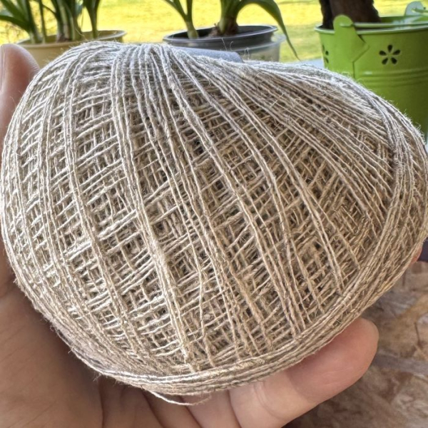 Włóczka Konopno-Bawełniana 50 g Przędza Niebarwiona