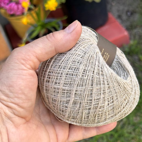 Włóczka Konopno-Bawełniana 50 g Przędza Niebarwiona