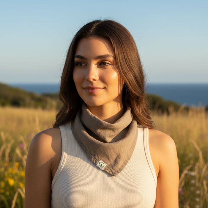 Bandana Konopna Khaki Weeds Fashion