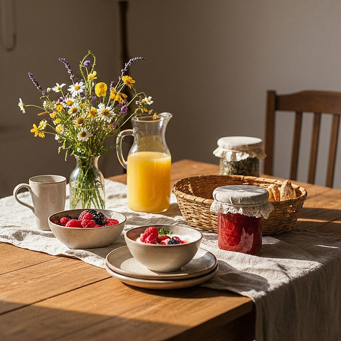 Kapturek Konopno Bawełniany Natura z Koronką na Miskę