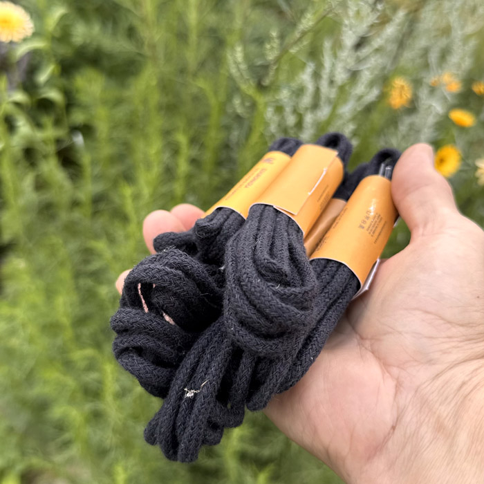 Sznurówki Konopno Bawełniane 150 cm Sznurowadła Czarne Weeds Fashion