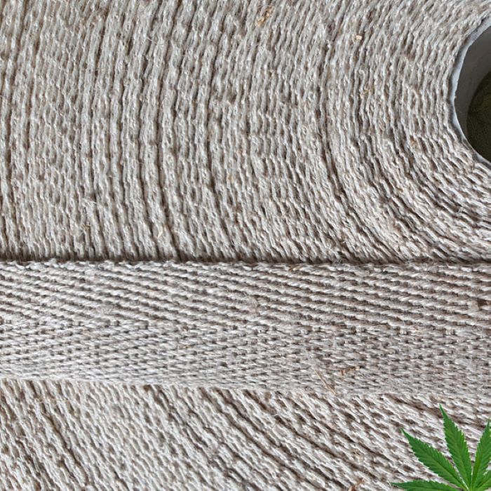 Taśma Konopna 2,5 cm Naturalna Jodełka